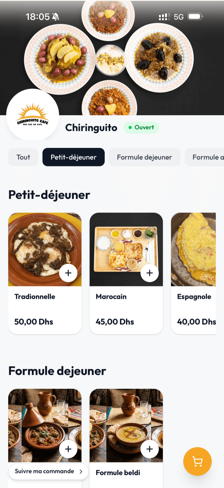 Store Chiringuito créé sur Mymenu