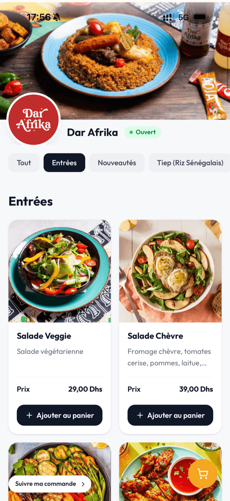 Store Dar Afrika créé sur Mymenu