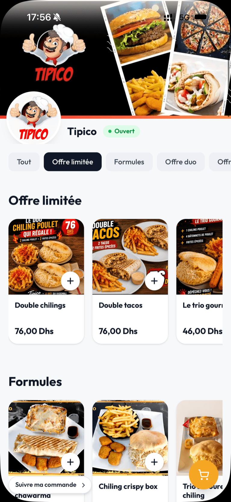 Store Tipico créé sur Mymenu